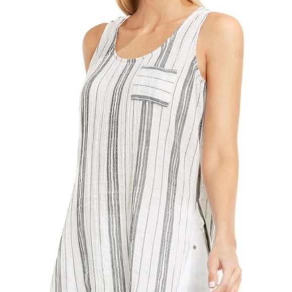 Two by Vince Camuto Tops - Two by Vince Camuto Strip cotton Gauze Side Tank